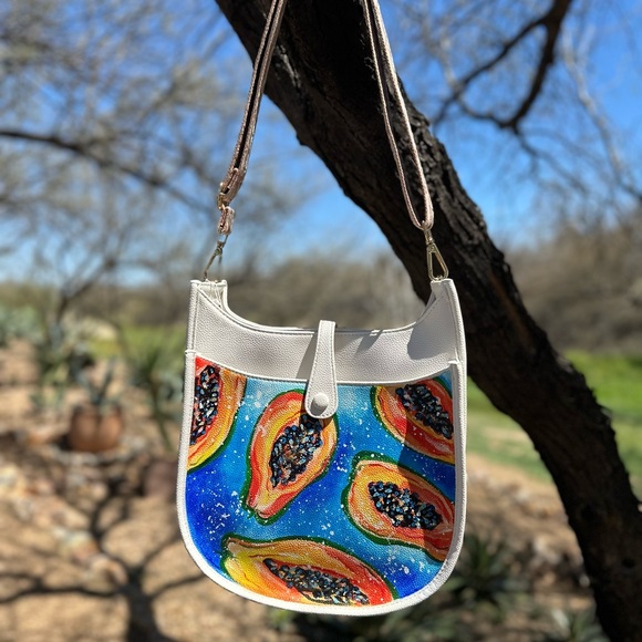 Colorful Papaya Print Women's Bag